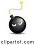 Vector of Bad Tempered Black Bomb with a Lit Fuse by Oligo