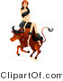 Vector of Beautiful Horoscope Taurus Girl Sitting on a Bull by BNP Design Studio