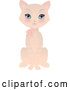 Vector of Beige Cat Wearing a Pink Bow by Melisende Vector