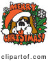 Vector of Big St Bernard on a Merry Christmas Sign by Andy Nortnik