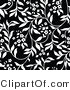 Vector of Black and White Floral Vines Background Pattern Version 8 by BestVector