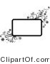Vector of Black and White Rectangular Background Frame with Vines and Butterflies by BNP Design Studio