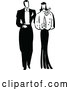 Vector of Black and White Young Adult Couple Dating by Prawny Vintage