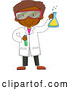 Vector of Black Male Scientist Holding a Flask and Test Tube by