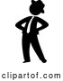 Vector of Black Silhouetted Businessman Standing with His Hands on His Hips by Rosie Piter