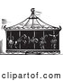 Vector of Black Woodcut Carousel of Death with Animal Skeletons by Xunantunich