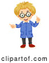 Vector of Blond White Man or Boy Scientist Holding up a Finger and Pointing by Graphics RF