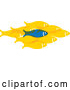 Vector of Blue Fish Standing out from a Group of Yellow Fish by ColorMagic