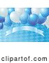 Vector of Blue Oktoberfest Background of a Diamond Pattern, Balloons and a Blank Banner - 2 by Pushkin