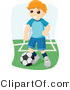 Vector of Boy Playing Game of Soccer by BNP Design Studio