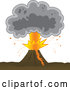 Vector of Bursting Volcano with an Ash Cloud by Paulo Resende
