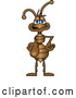 Vector of Cartoon Ant Bug Mascot Character Pointing Outwards to Get Your Attention by Toons4Biz