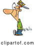 Vector of Cartoon April Foolish Guy Walking with Toilet Paper Tucked in His Pants by Toonaday