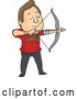 Vector of Cartoon Archer Guy Aiming an Arrow by BNP Design Studio