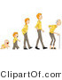 Vector of Cartoon Baby Shown in Stages of Growth from Boy, Teen, Man to Senior Citizen by BNP Design Studio