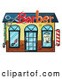 Vector of Cartoon Barber Shop by