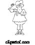 Vector of Cartoon Black and White Chubby Lady with Flabby Arms, Pointing to the Problem by Djart