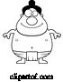Vector of Cartoon Black and White Chubby Sumo Wrestler by Cory Thoman