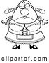 Vector of Cartoon Black and White Depressed Chubby Oktoberfest German Lady by Cory Thoman