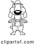 Vector of Cartoon Black and White Depressed Skinny German Oktoberfest Dachshund Dog Wearing Lederhosen by Cory Thoman