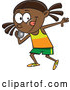 Vector of Cartoon Black Track and Field Girl Throwing a Shotput by Toonaday