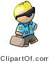 Vector of Cartoon Blond Tourist Guy Wearing Shades and Carrying Luggage by Leo Blanchette
