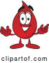 Vector of Cartoon Blood Drop Mascot Character with Welcoming Open Arms by Toons4Biz