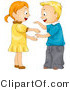 Vector of Cartoon Boy and Girl Playing Hand Game by BNP Design Studio