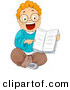 Vector of Cartoon Boy Pointing at Page Within a School Book by BNP Design Studio