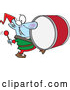 Vector of Cartoon Christmas Elf Playing the Drums by Toonaday