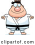 Vector of Cartoon Chubby Black Belt Karate Guy by Cory Thoman