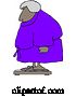 Vector of Cartoon Chubby Black Lady in a Robe Standing on a Scale by Djart