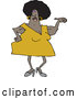 Vector of Cartoon Chubby Black Lady Presenting, with Her Arms Sagging by Djart