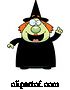 Vector of Cartoon Chubby Green Witch Holding up a Finger by Cory Thoman