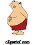 Vector of Cartoon Chubby Guy Holding His Tunny and Butt and Trying to Hold in a Bowel Movement by Djart