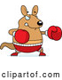 Vector of Cartoon Chubby Kangaroo Boxing by Cory Thoman