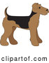 Vector of Cartoon Cute Airedale Terrier Puppy Dog in Profile by Maria Bell