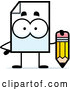 Vector of Cartoon Document Mascot Holding a Pencil by Cory Thoman