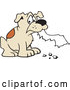Vector of Cartoon Dog Eating Homework by Johnny Sajem