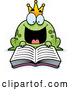 Vector of Cartoon Excited Frog Prince Reading a Fairy Tale Book by Cory Thoman