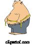 Vector of Cartoon Fat Guy Measuring His Belly Fat by Djart