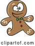 Vector of Cartoon Gingerbread Guy Running by Toonaday