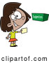 Vector of Cartoon Girl Putting a Note in a Suggestion Box by Toonaday
