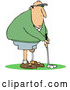Vector of Cartoon Golfing White Guy with an Artificial Prosthetic Leg by Djart