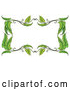 Vector of Cartoon Green Leaf Frame by
