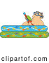 Vector of Cartoon Guy Holding a Squirt Gun in a Kiddie Pool by Djart