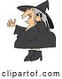 Vector of Cartoon Halloween Witch Talking on a Cell Phone by Djart