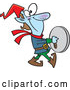 Vector of Cartoon Happy Christmas Elf Playing Cymbals by Toonaday