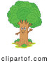 Vector of Cartoon Happy Waving Tree by Visekart