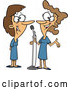 Vector of Cartoon Happy Women Singing a Duet Cartoon by Toonaday